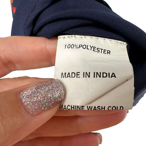 eShakti Shirt Dress Blue Floral Collared A Line Size 4 Short Sleeve Knee Length - Picture 9 of 9